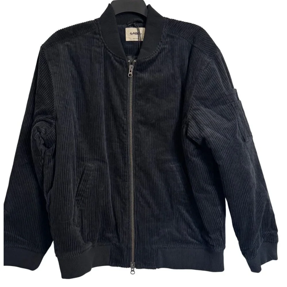 Label Go To Coudroy Size Large Black Jacket NWT Full Zip Bomber